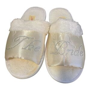 “The Bride” White Bridal Slippers